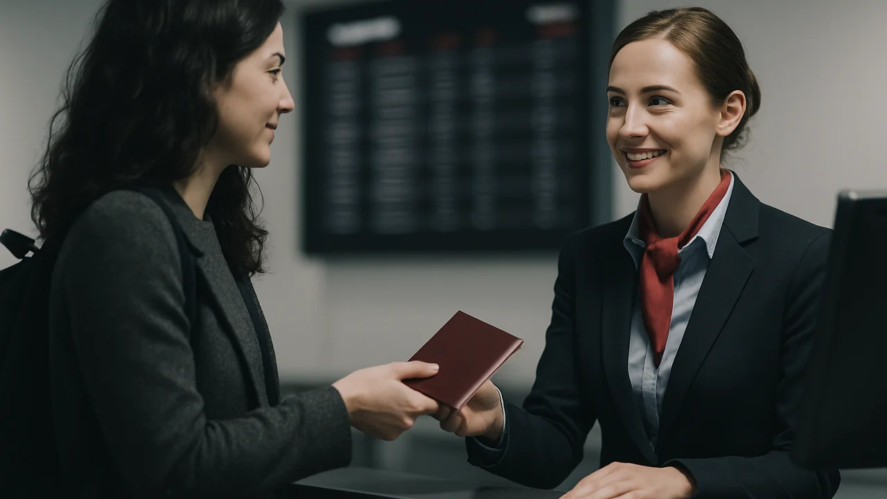 Airport check-in after a UK ETA application through etourist.com