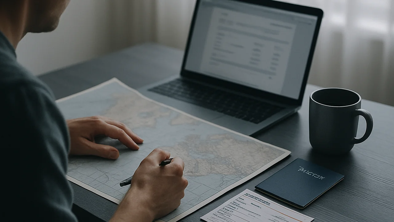 Traveller planning a trip before a UK ETA application on etourist.com
